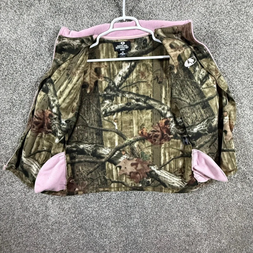 Mossy Oak Break-Up Infinity Fleece Jacket XL 16-18 Pink Trim Full Zip Camo